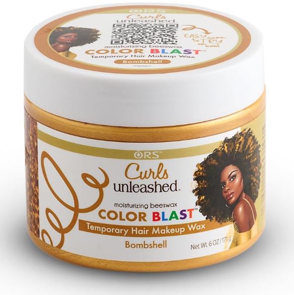 ORS Curls Unleashed Bombshell Color Blast Cire de maquillage temporaire pour cheveux, avec cire d'abeille hydratante et huile de ricin, pour une meilleure expérience de coloration