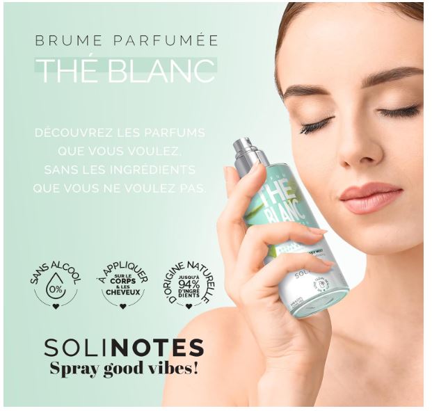 SOLINOTES Brume Parfumee The Blanc | Parfum Rafraichissant et Hydratant - Sans Alcool | Brume Parfumee Corps et Cheveux | 250 ml