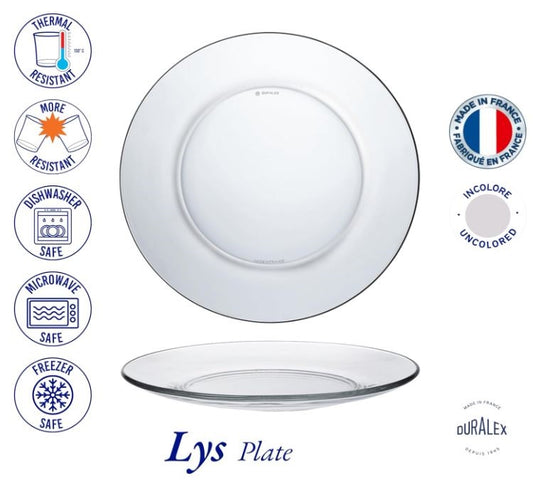 Duralex - Assiette Plate 14,5cm Lys Transparent - Lot de 6