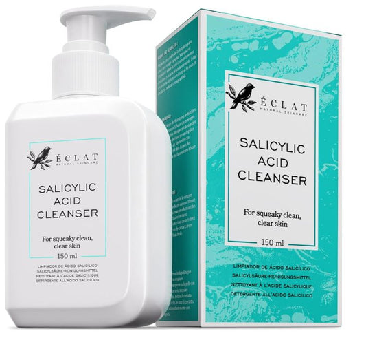 Eclat Skincare - Gel nettoyant pour le visage à l'acide salicylique, moussant, contre l'acné - Nettoyant contre l'acné pour les éruptions, le contrôle de la peau grasse et adapté à la peau sensible, 150 ml.