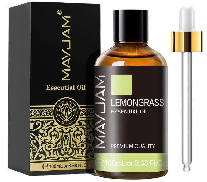 MAYJAM Huile Essentielle de Lemongrass 100ML de Haute Qualité pour Diffuseur, Humidificateur, DIY, Home, Wardrobes