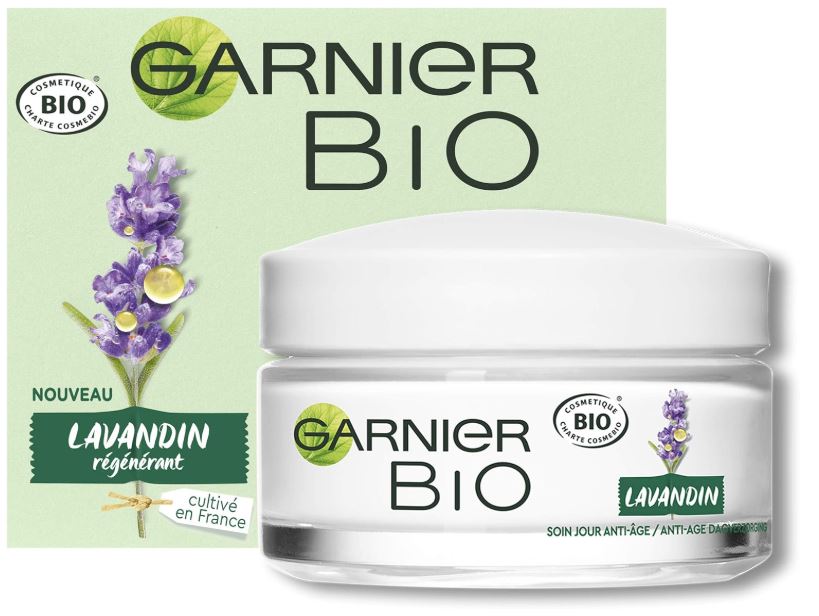 Garnier Bio - Soin Jour Anti-Âge - Lavandin Régénérant - Tous Types de Peaux Même Sensibles - 50 ml