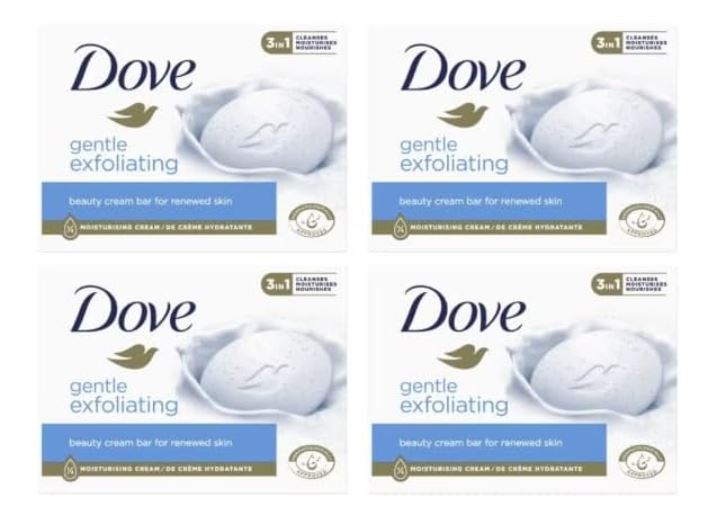 Dove Savon Gentle Peeling Soap Bar (4 x 90 g)