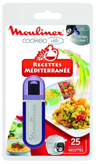 Moulinex Clé USB de 25 Recettes Méditerranée - Accessoire Cookeo Officiel Compatible avec Multicuiseurs Cookeo YY2943FB CE702100