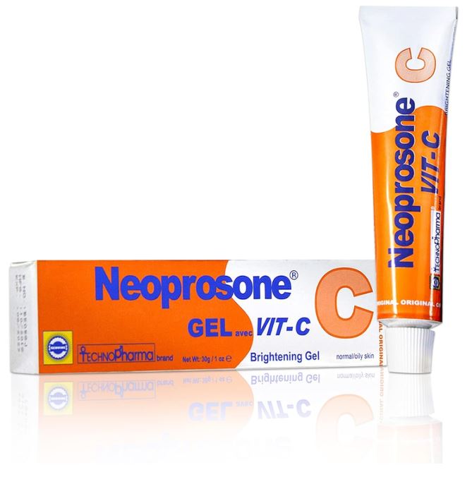 NEOPROSONE, Gel à la vitamine C - 1 Fl oz / 30 ml - Gel Crème Éclaircissant pour le Cou, le Visage, le Corps, les Aisselles, les Mains - Pour Femmes et Hommes, avec Alpha Arbutine