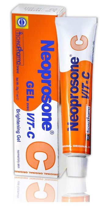 NEOPROSONE, Gel à la vitamine C - 1 Fl oz / 30 ml - Gel Crème Éclaircissant pour le Cou, le Visage, le Corps, les Aisselles, les Mains - Pour Femmes et Hommes, avec Alpha Arbutine