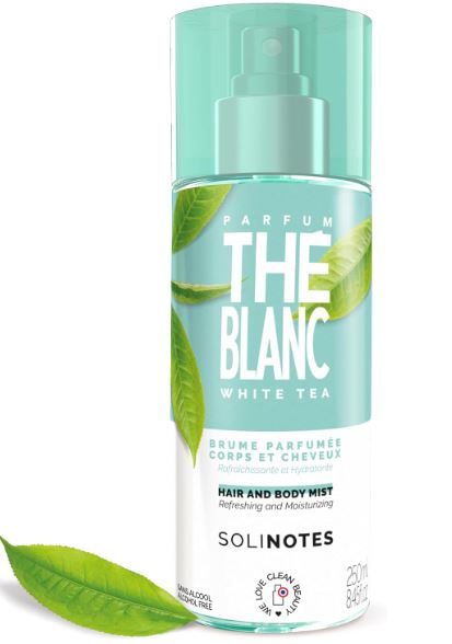 SOLINOTES Brume Parfumee The Blanc | Parfum Rafraichissant et Hydratant - Sans Alcool | Brume Parfumee Corps et Cheveux | 250 ml